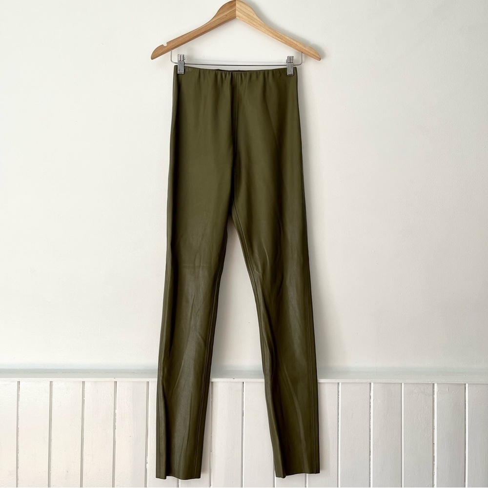 Soaked Olive Green Kaylee Pleather Leggings Size S